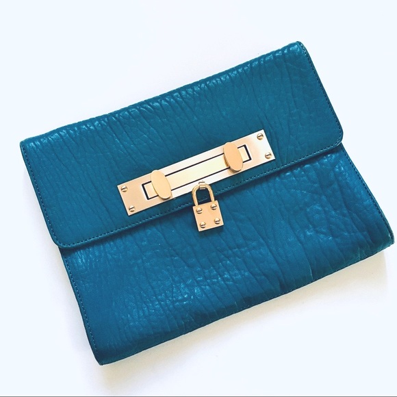 Alexis Hudson Handbags - ALEXISHUDSON// Sofia teal peacock blue clutch